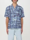 Bottega Veneta Printed Check Bowling Shirt In Blue