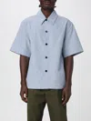 Bottega Veneta Men's Striped Linen-cotton Blend Shirt In Blue