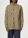 Bottega Veneta Womens Liana Travertine Intrecciato Leather And Suede Shirt In Brown
