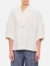 Bottega Veneta Wide Blouse With V-neck And Ruffle Details In White