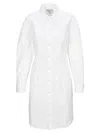 Bottega Veneta Long Sleeved Shirt Dress In White