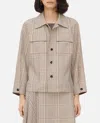 Bottega Veneta Shirt Mini Check Tech Viscose In Neutral