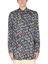 Bottega Veneta Graphic-print Long-sleeve Shirt In Black