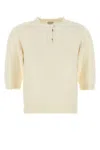 Bottega Veneta Wool Sweater With Ribbed Hem And Button Detail In Yellow