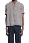 Bottega Veneta Brown & Off-white Knotted Viscose Check Shirt In Beige