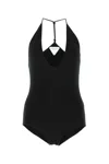 Bottega Veneta Plunge Neck Bodysuit In Black
