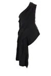Bottega Veneta Draped Asymmetric Crepe One-shoulder Top In Black