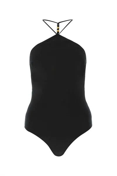 Bottega Veneta Black Stretch Cashmere Blend Bodysuit In 1000