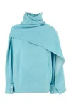 Bottega Veneta Light Blue Leather Blouse In Blue