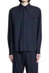 Bottega Veneta Thin Wool Shirt In Blue