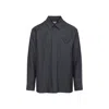 Bottega Veneta Triangle Back Denim Shirt In Black