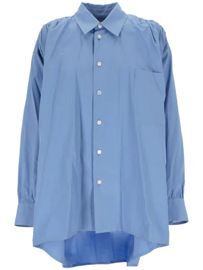 Bottega Veneta Cotton Shirt Women In Blue