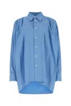 Bottega Veneta Light Blue Cotton Blend Oversize Shirt In Blue