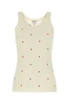 Bottega Veneta Womens Matches-intarsia Cotton-blend Knitted Tank Top Chalk-vernis In Chalkvernis