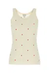 Bottega Veneta Womens Matches-intarsia Cotton-blend Knitted Tank Top Chalk-vernis In Chalkvernis