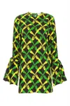 Bottega Veneta Printed Viscose Blouse In Green