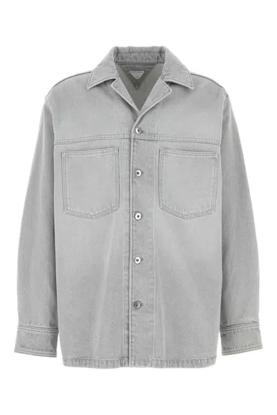 Bottega Veneta Light Grey Washed Denim Shirt
