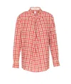 Bottega Veneta Checked Cotton Shirt In Red
