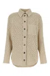 Bottega Veneta Cotton Crochet Shirt In Sand