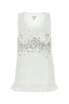 Bottega Veneta Crystal-embellished Jersey Tank Top In White