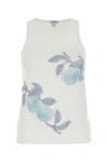 Bottega Veneta White Stretch Cotton Tank Top In White
