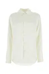 Bottega Veneta Ivory Satin Button-up Shirt For Women In White