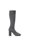 Bottega Veneta Atomic Knit Boots In Gray