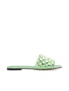 Bottega Veneta Green Nappa Leather Slippers In Green