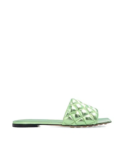 Bottega Veneta Green Nappa Leather Slippers