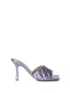 Bottega Veneta Padded Reflection Matelasse Sandals In Purple