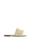 Bottega Veneta Lido Flat Sandals In Raffia In White