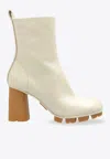 Bottega Veneta Shore 70 Nappa Leather Ankle Boots In Sea Salt