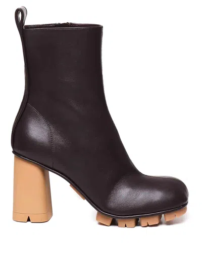 Bottega Veneta Shore 70 Nappa Leather Ankle Boots In Brown