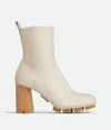 Bottega Veneta Shore 70 Nappa Leather Ankle Boots In Sea Salt