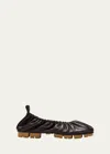 Bottega Veneta Shore Leather Elastic Ballerina Flats In Fondant