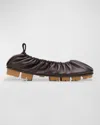 Bottega Veneta Shore Leather Elastic Ballerina Flats In Fondant