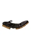 Bottega Veneta Shore Leather Elastic Ballerina Flats In Black