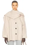 Bottega Veneta Short Coat In Beige Melange