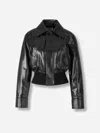 Bottega Veneta Women Black Lightweight Smooth Nappa Leather Jacket In Black
