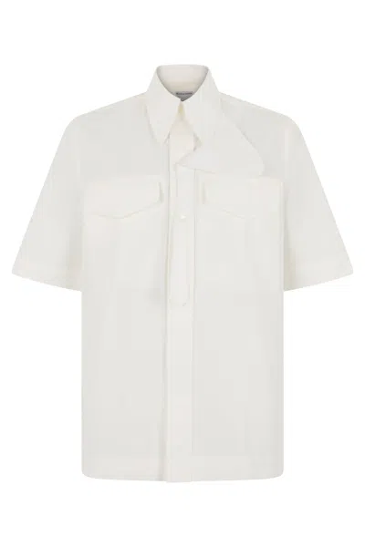 Bottega Veneta Short Sleeve Cotton Shirt In Animal Print