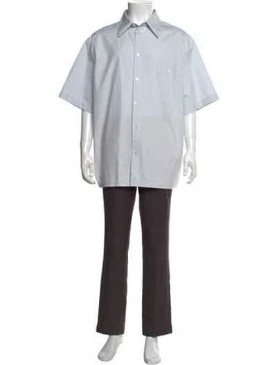 Pre-owned Bottega Veneta Short Sleeve Dress Shirt In Blue