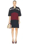 Bottega Veneta Short Sleeve Polo Dress In Blue