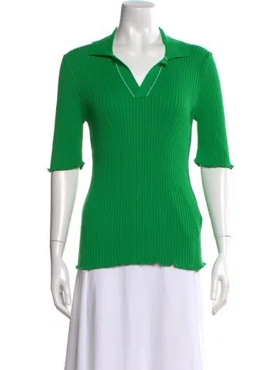 Pre-owned Bottega Veneta Short Sleeve Polo In Green