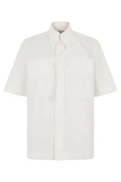 Bottega Veneta Short Sleeve Shirt In Cotton In White