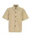 Bottega Veneta Nylon Blend Shirt With Back Pleat Detail In Nude
