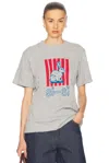 Bottega Veneta Womens Light Grey Melange Melange Printed Woven T-shirt Xl In Light Grey Melange