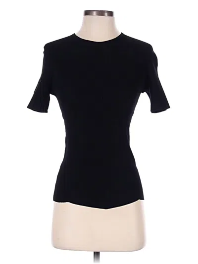 Pre-owned Bottega Veneta Short Sleeve Top Black Mock Neckline Tops