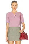 Bottega Veneta Short Sleeve Top In Thistle