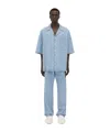 Bottega Veneta Light Blue Dropped Shoulder Shirt In Blue