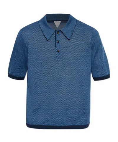 Bottega Veneta Short-sleeved Polo Shirt In Blue